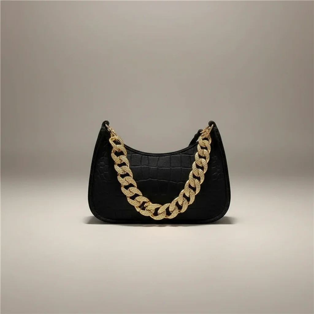 Sac chaine baguette simili cuir texturé – Image 3