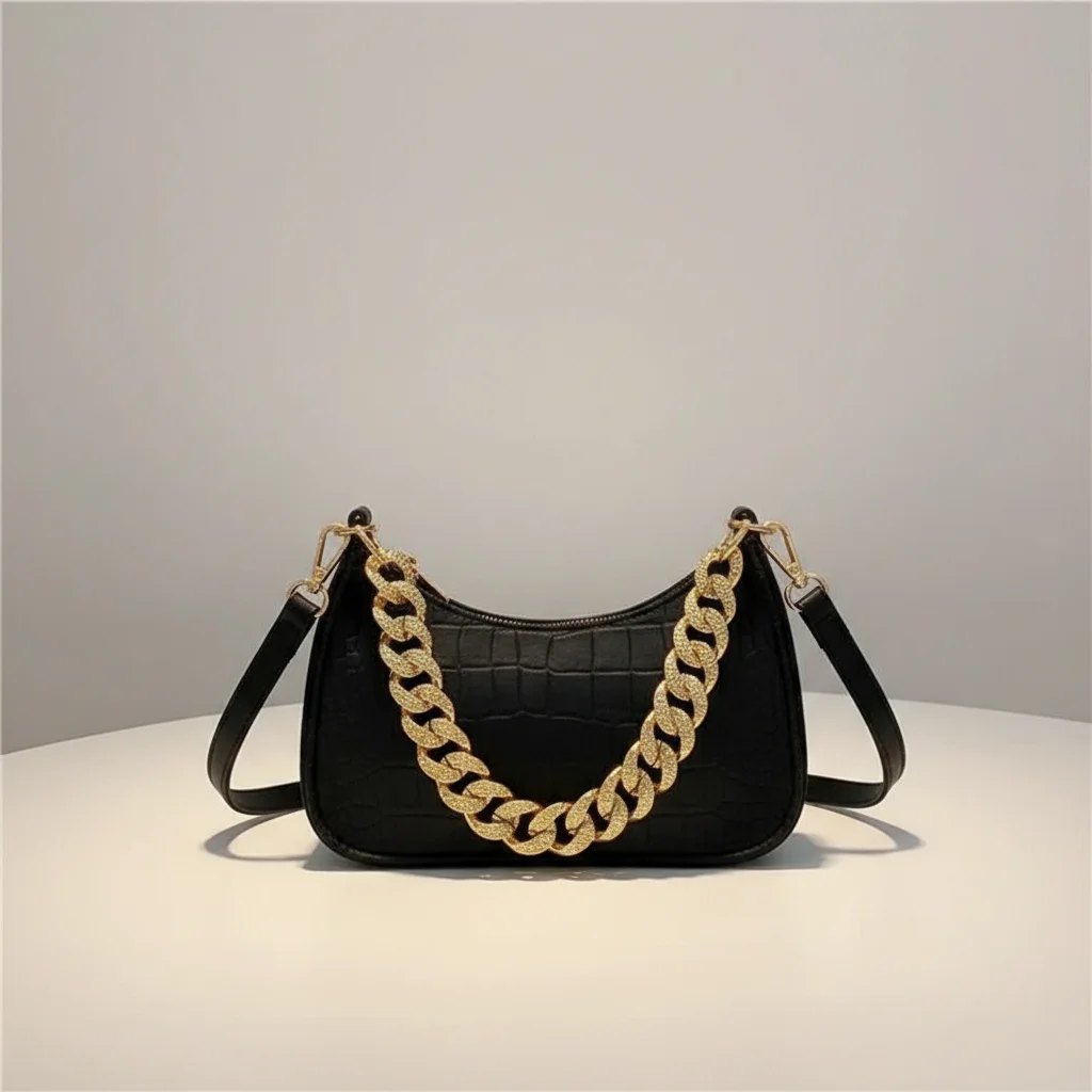 Sac chaine baguette simili cuir texturé – Image 4