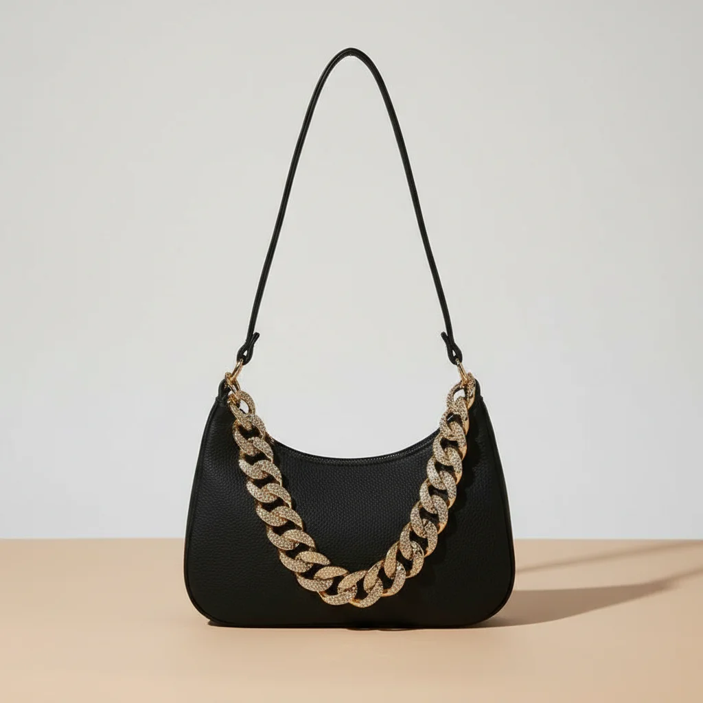 Sac chaine baguette simili cuir texturé – Image 7
