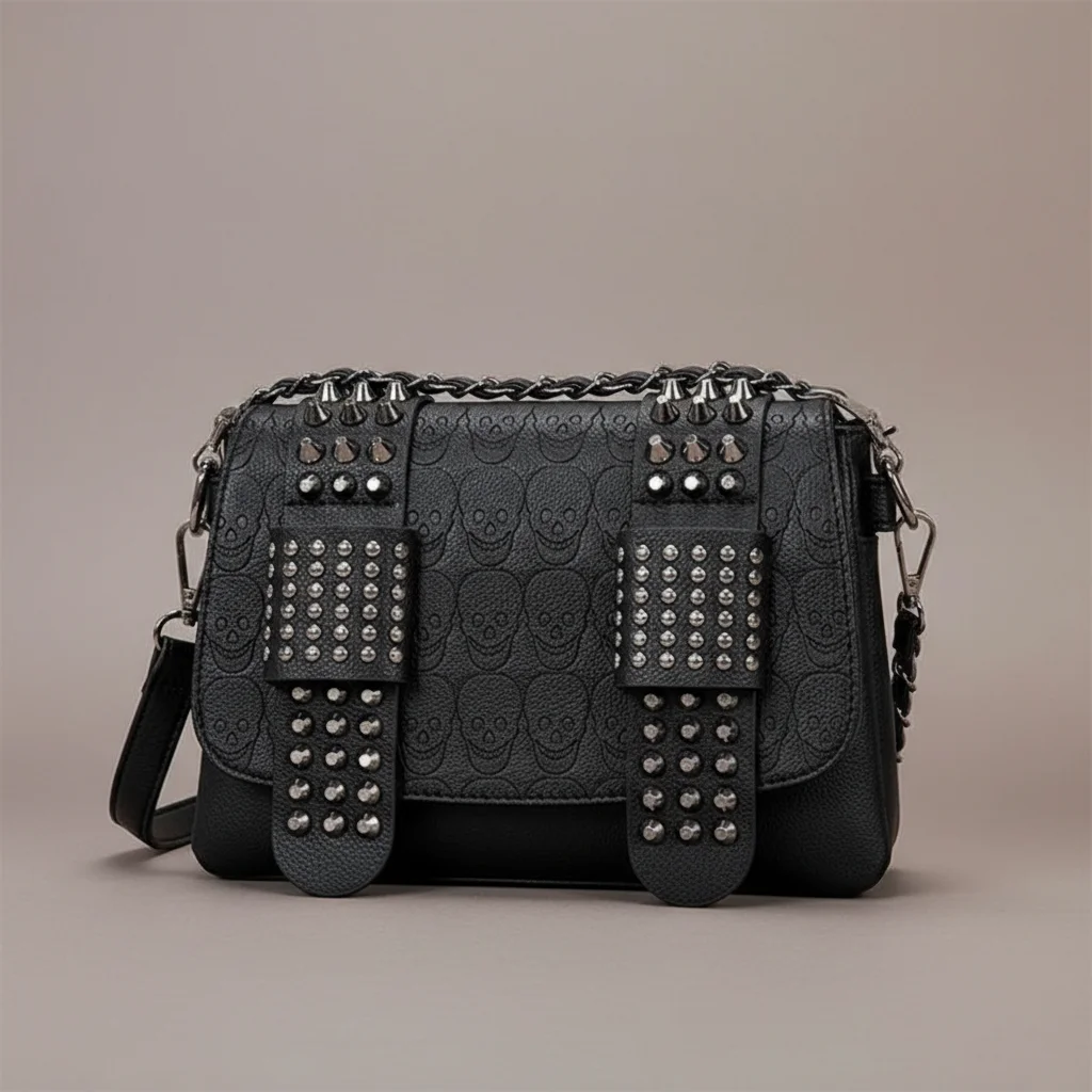 sac chaine clouté simili cuir original – Image 4