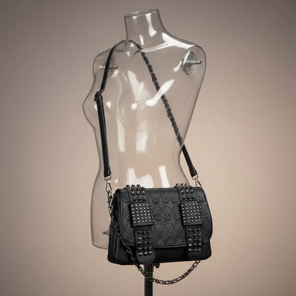 sac chaine clouté simili cuir original – Image 5