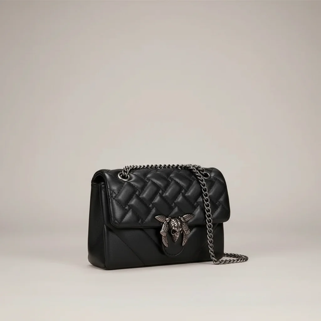 Sac chaine cuir matelassé élégant – Image 2