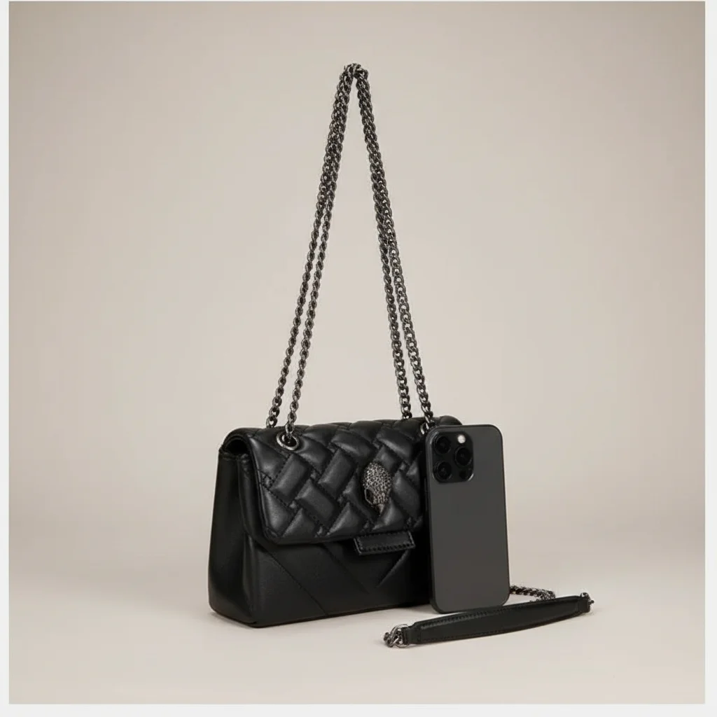 Sac chaine cuir matelassé élégant – Image 3