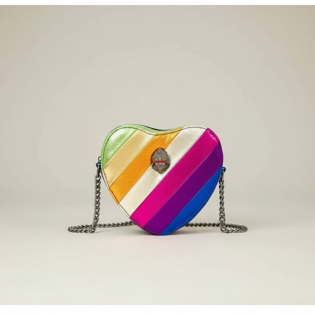 Sac chaine cœur simili cuir compact – Image 3
