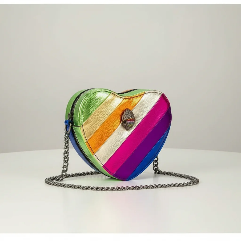 Sac chaine cœur simili cuir compact – Image 4