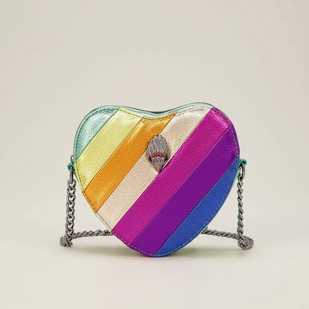 Sac chaine cœur simili cuir compact – Image 6