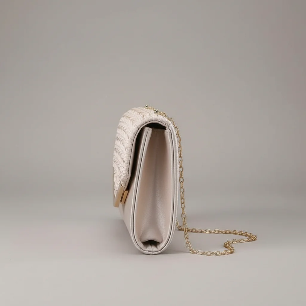Sac chaine doré mariage nylon élégant – Image 2