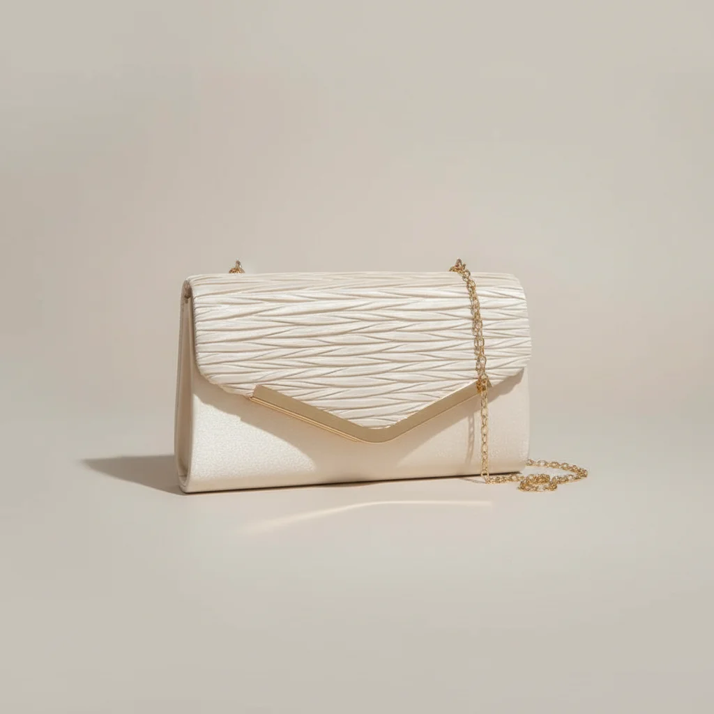 Sac chaine doré mariage nylon élégant – Image 6