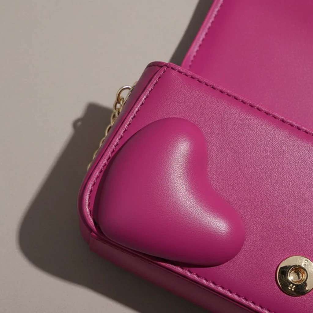 sac chaine forme cœur simili cuir compact – Image 11