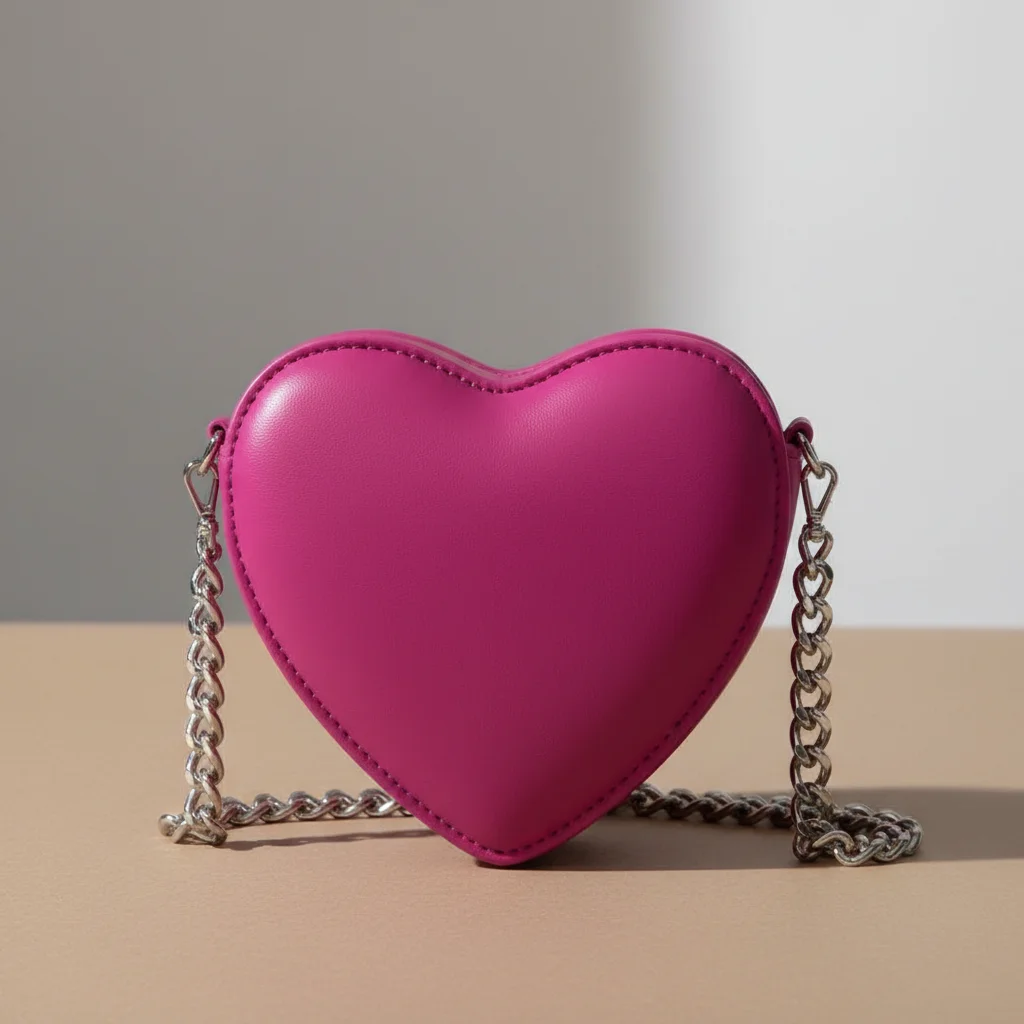 sac chaine forme cœur simili cuir compact – Image 14