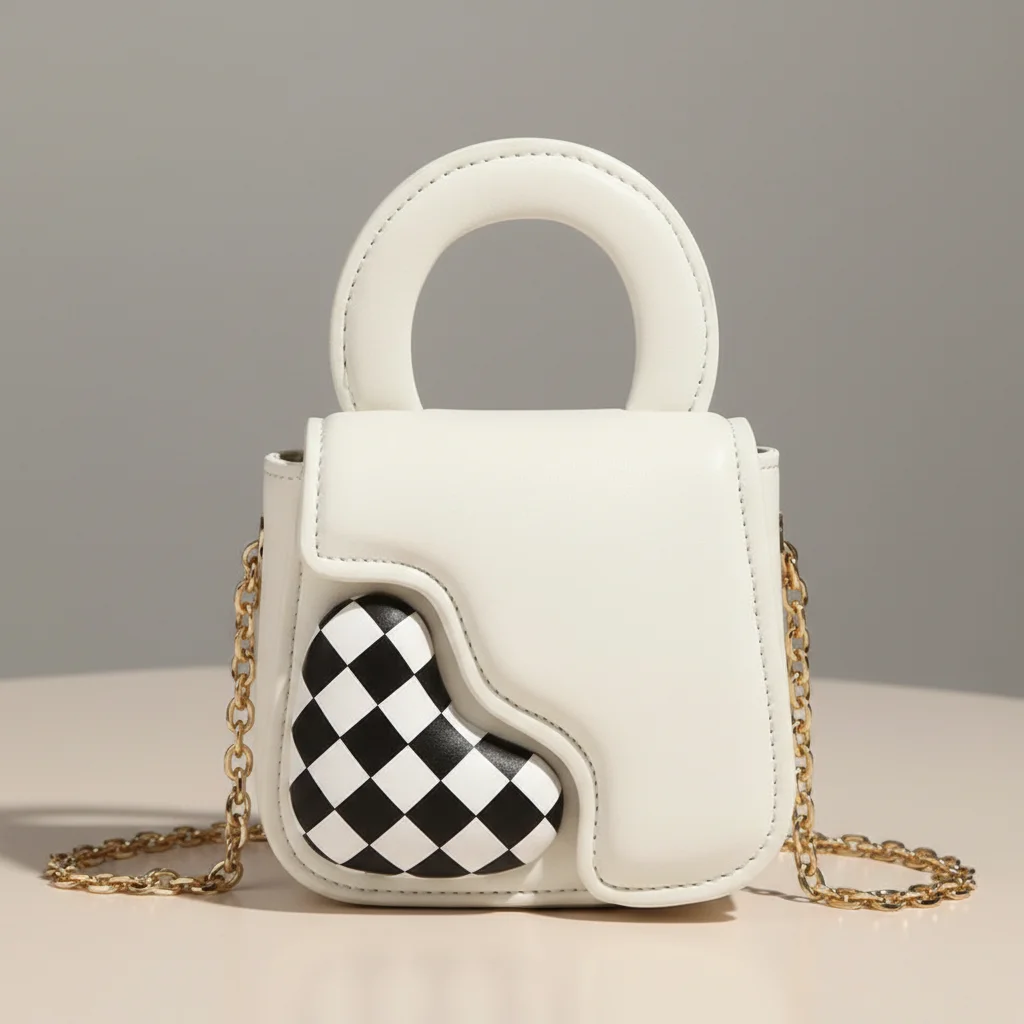 sac chaine forme cœur simili cuir compact – Image 17