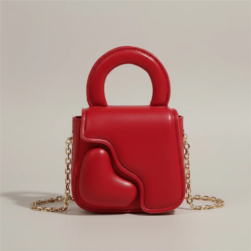 sac chaine forme cœur simili cuir compact – Image 19