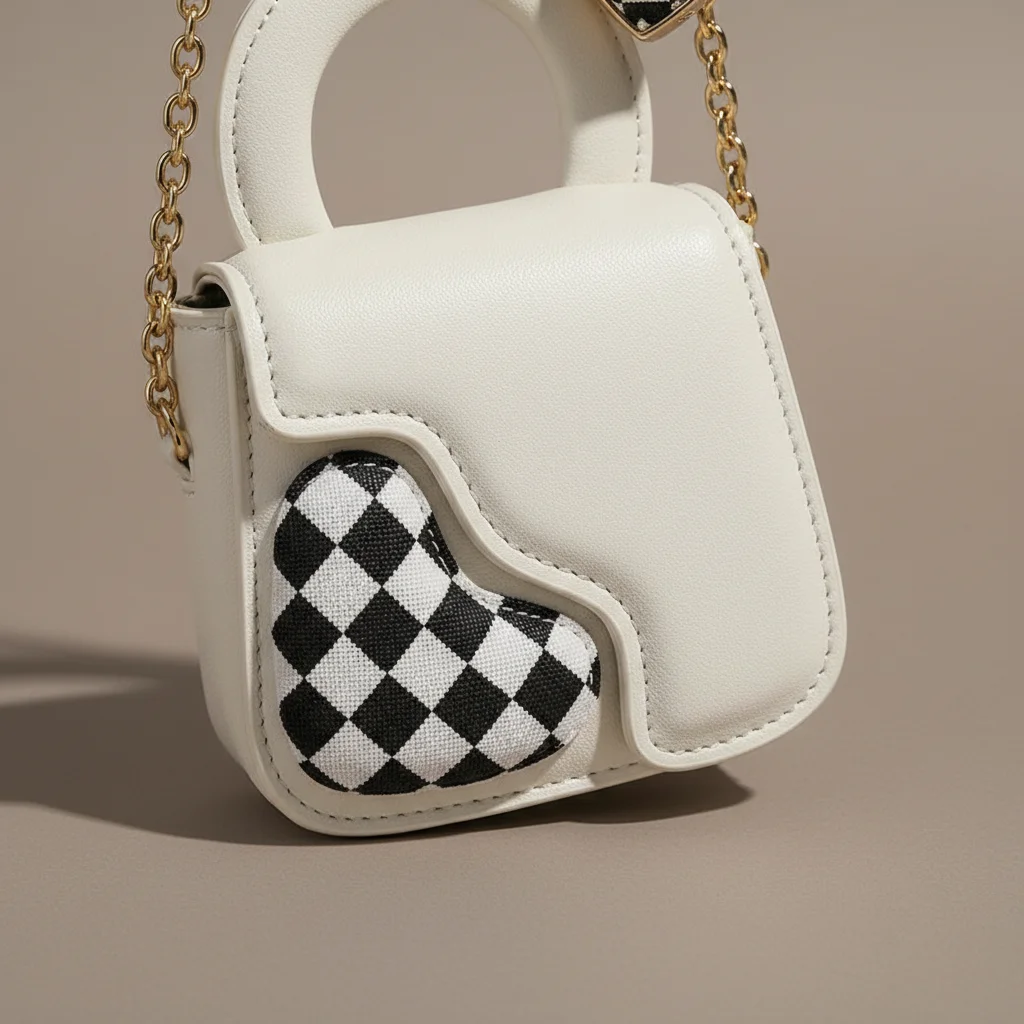sac chaine forme cœur simili cuir compact – Image 4