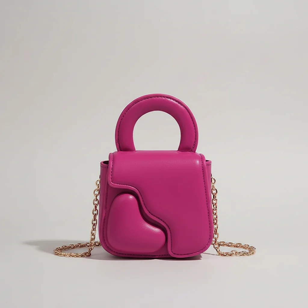 sac chaine forme cœur simili cuir compact – Image 6