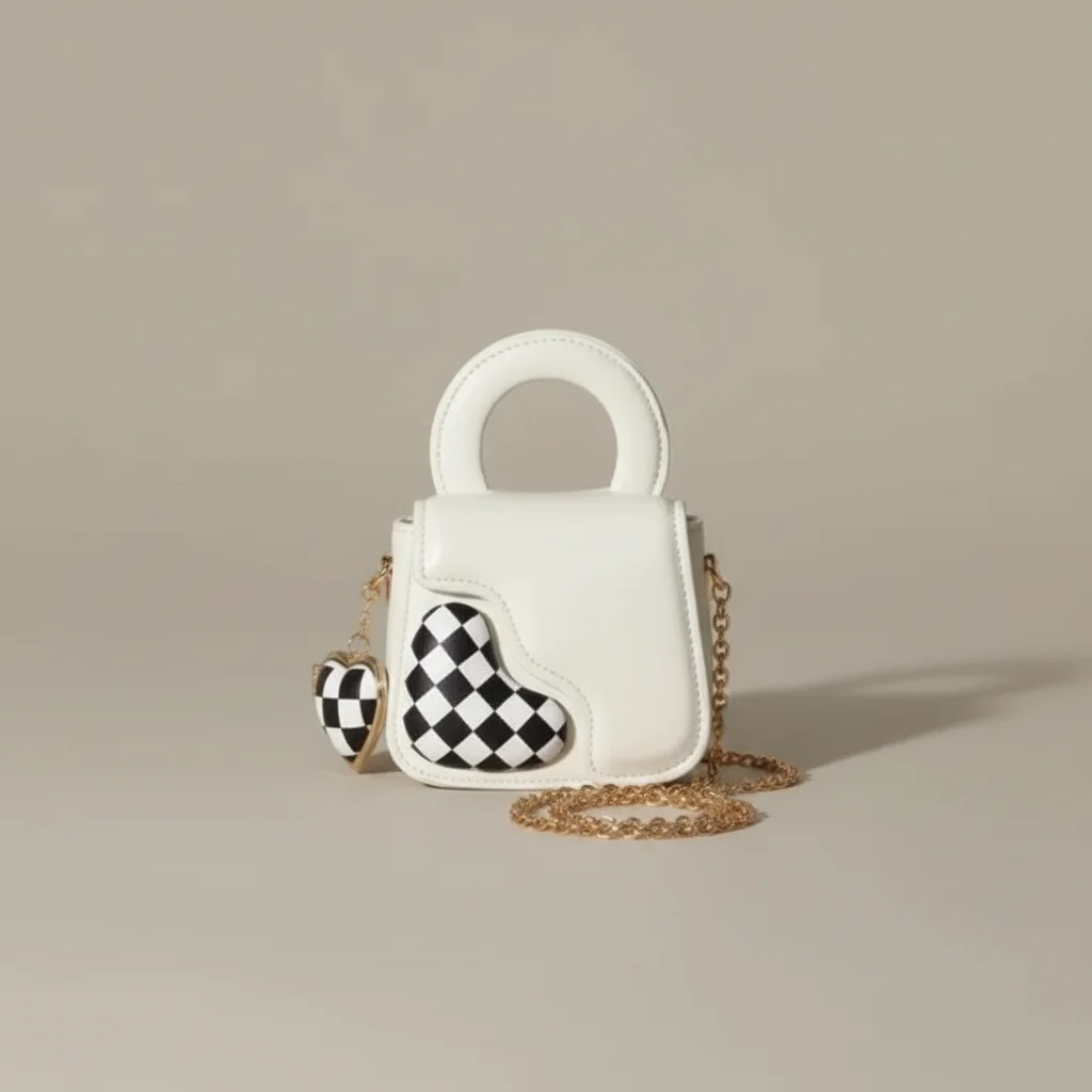 sac chaine forme cœur simili cuir compact – Image 7