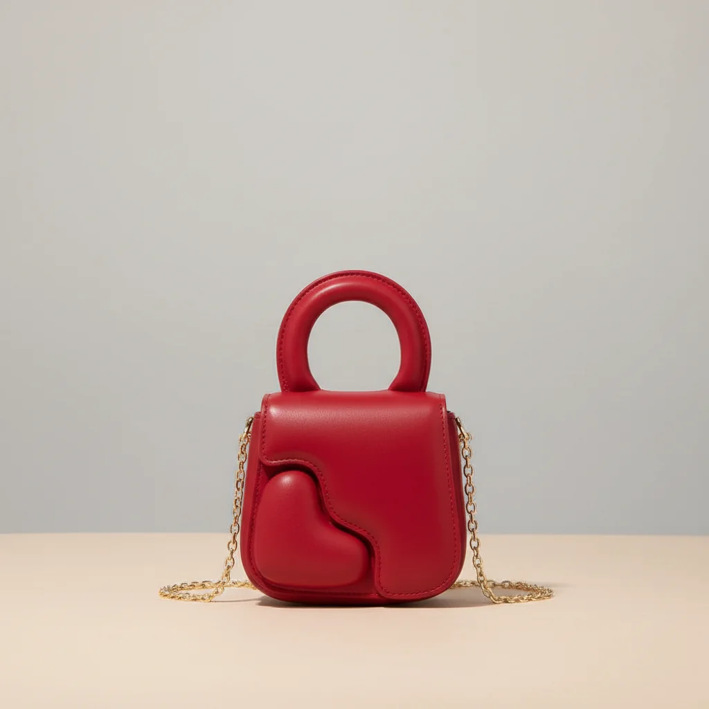 sac chaine forme cœur simili cuir compact – Image 8