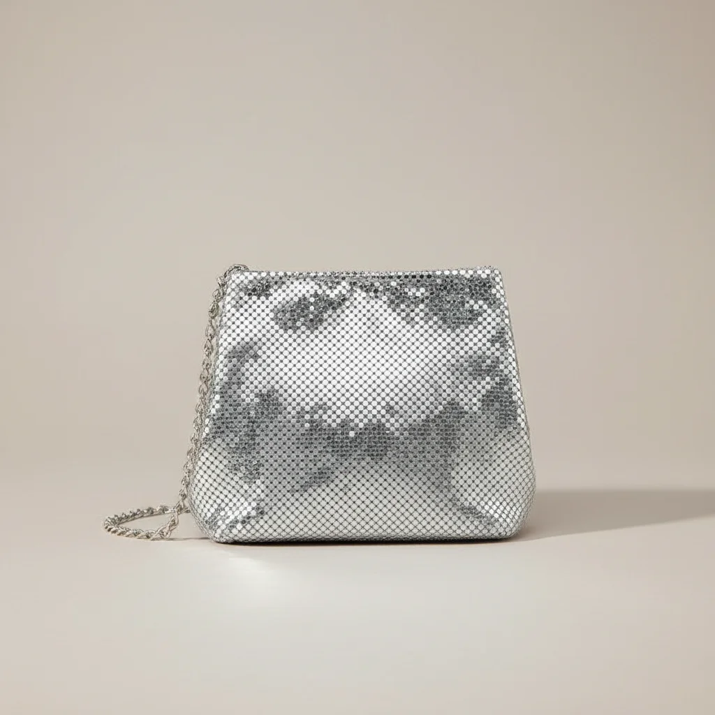 Sac chaine métallisé soirée compact – Image 7