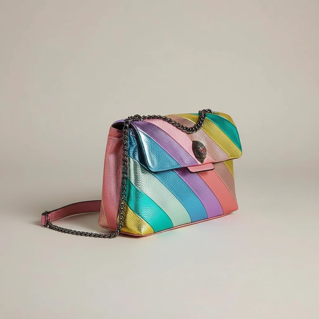 sac chaine multicolore simili cuir 25cm – Image 2