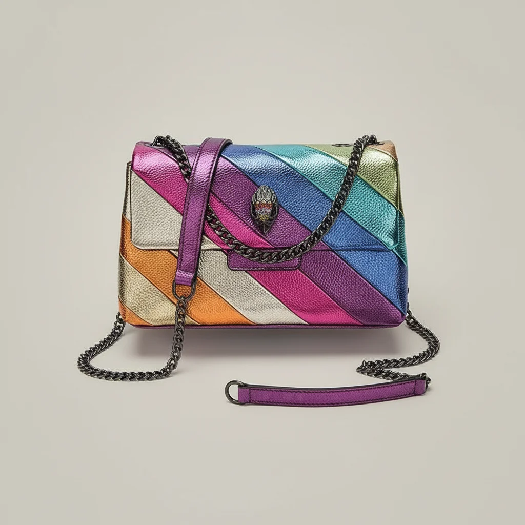 sac chaine multicolore simili cuir 25cm – Image 3