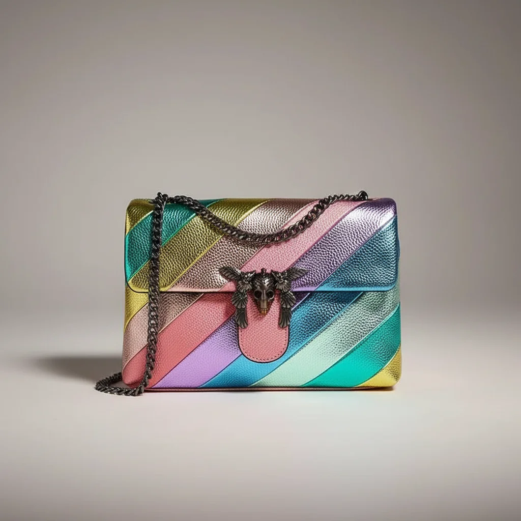 sac chaine multicolore simili cuir 25cm – Image 4