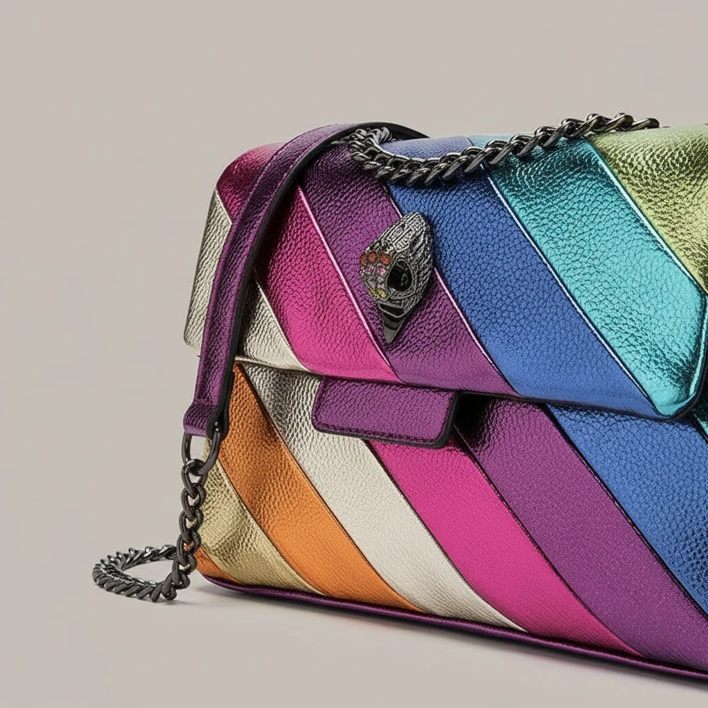 sac chaine multicolore simili cuir 25cm – Image 4