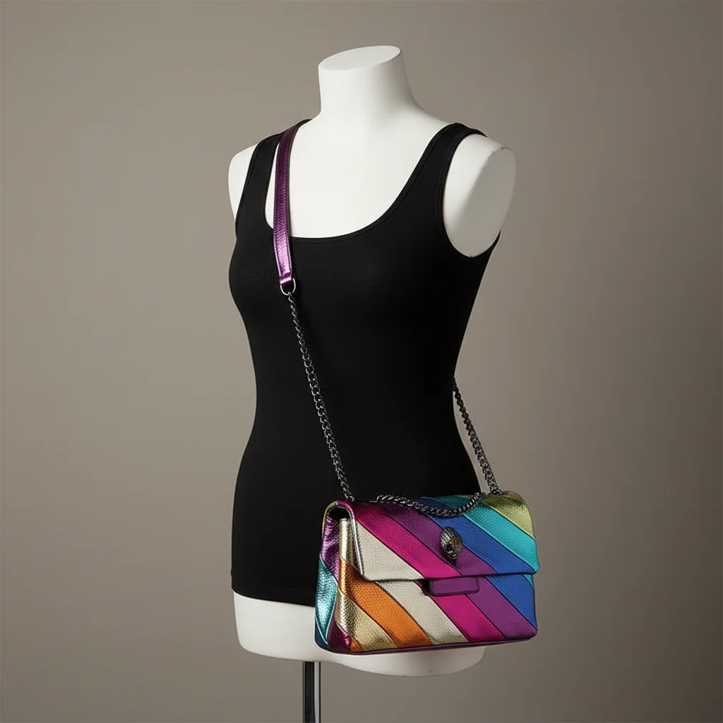 sac chaine multicolore simili cuir 25cm – Image 5