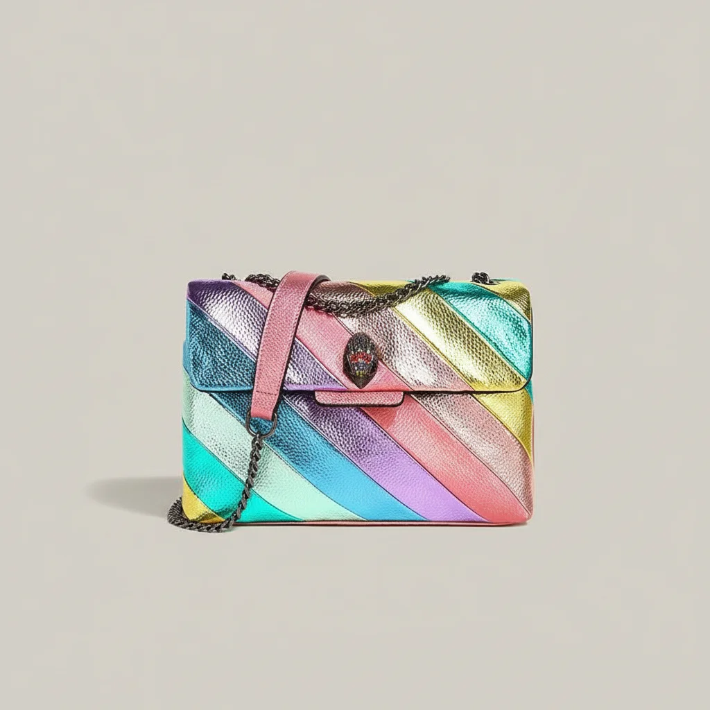 sac chaine multicolore simili cuir 25cm – Image 6