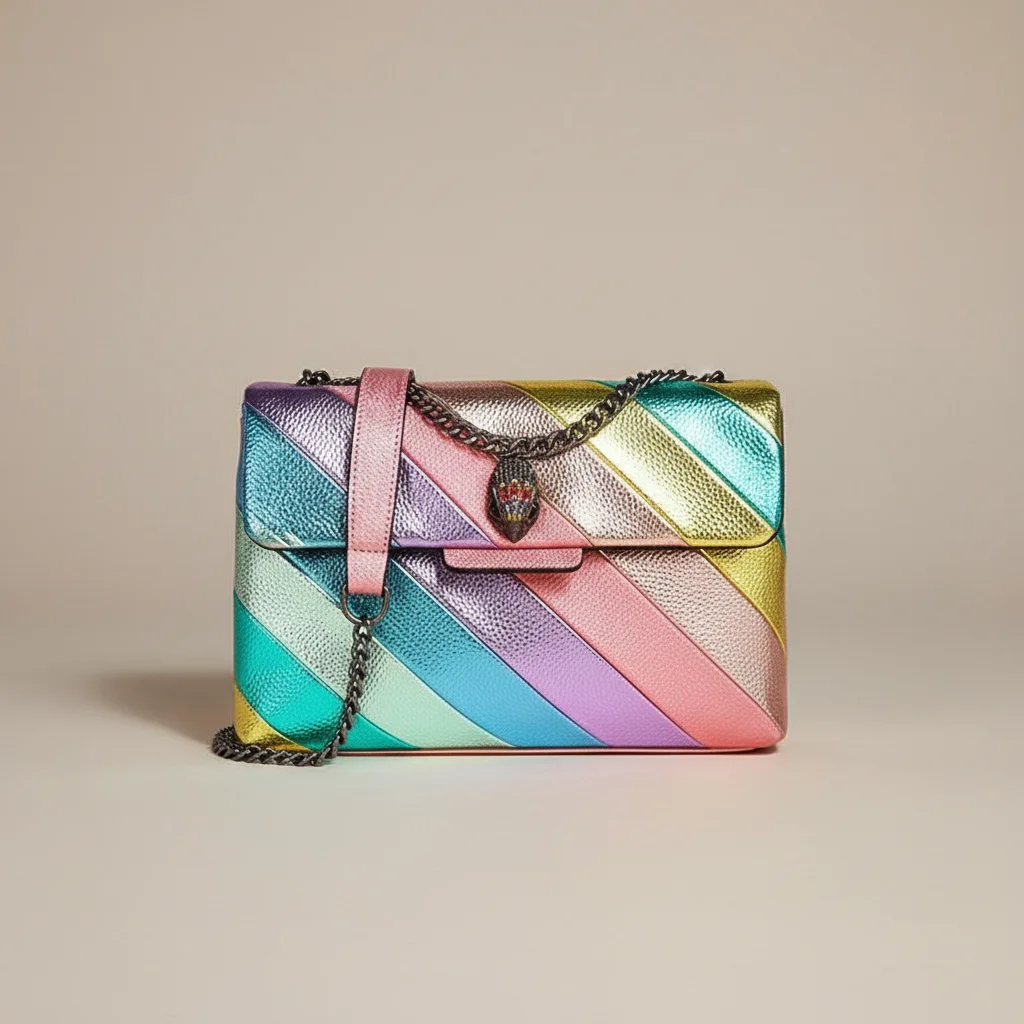 sac chaine multicolore simili cuir 25cm – Image 7