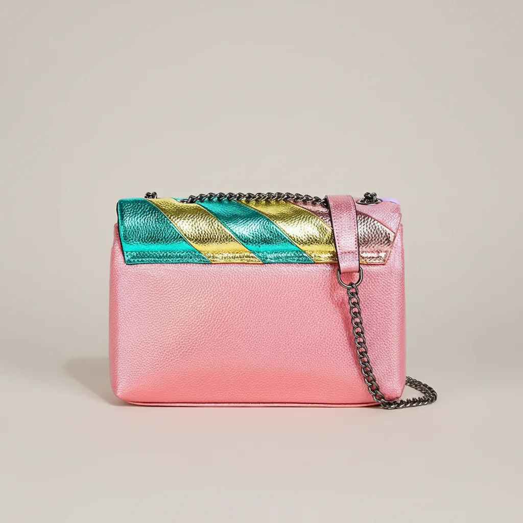 sac chaine multicolore simili cuir 25cm – Image 8