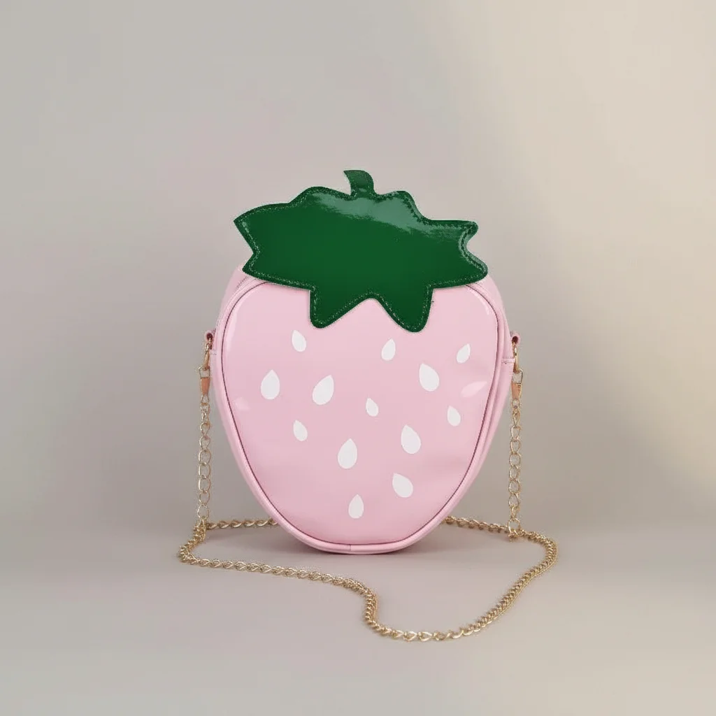 sac chaine original forme fraise pu – Image 12