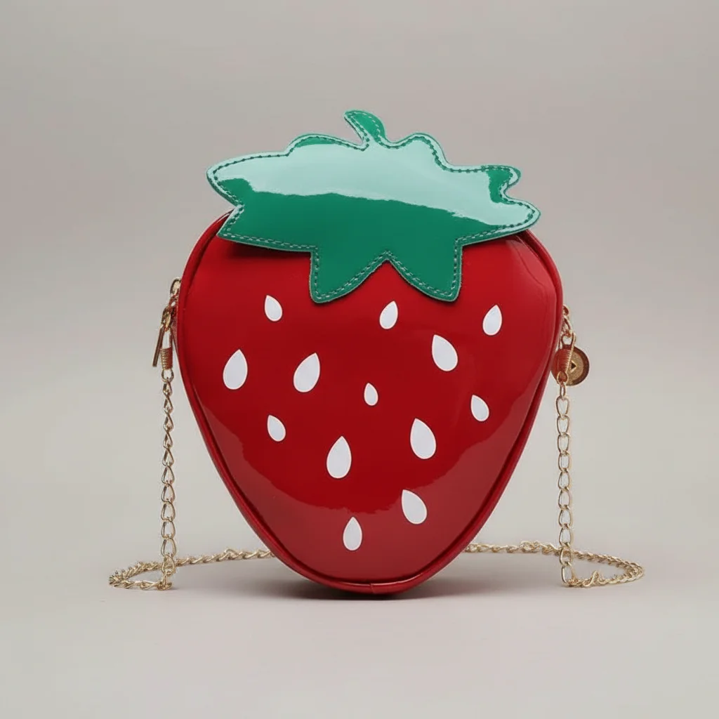 sac chaine original forme fraise pu – Image 4