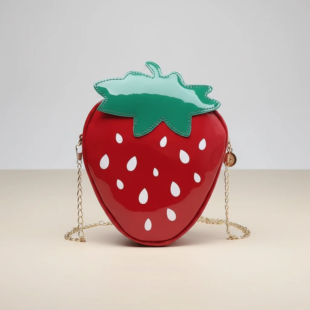 sac chaine original forme fraise pu – Image 6