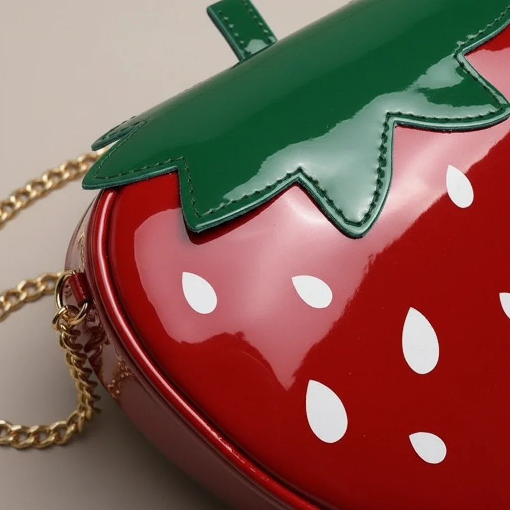 sac chaine original forme fraise pu – Image 7
