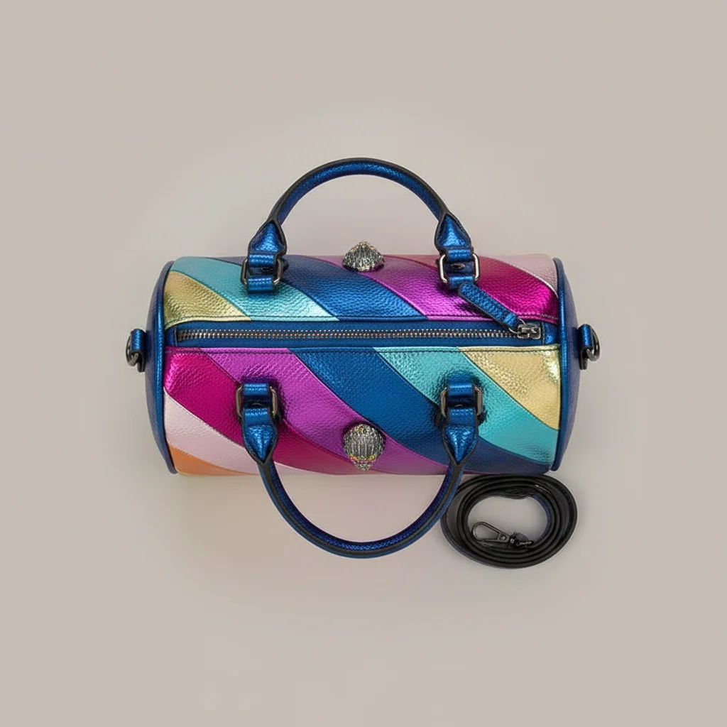 sac chaine pu multicolore porté main – Image 3