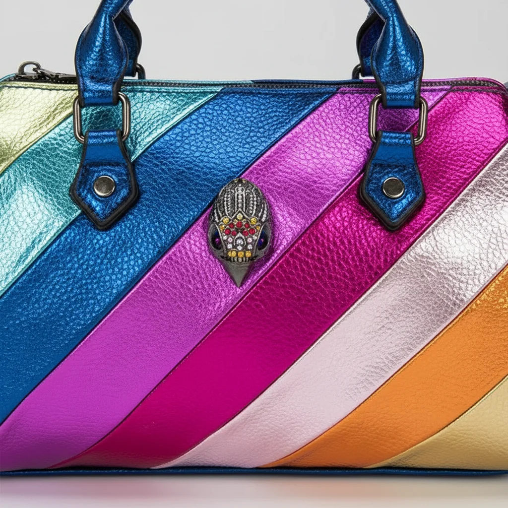 sac chaine pu multicolore porté main – Image 4