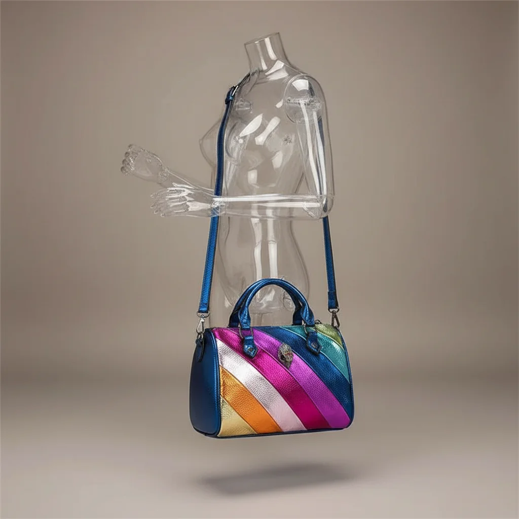 sac chaine pu multicolore porté main – Image 5