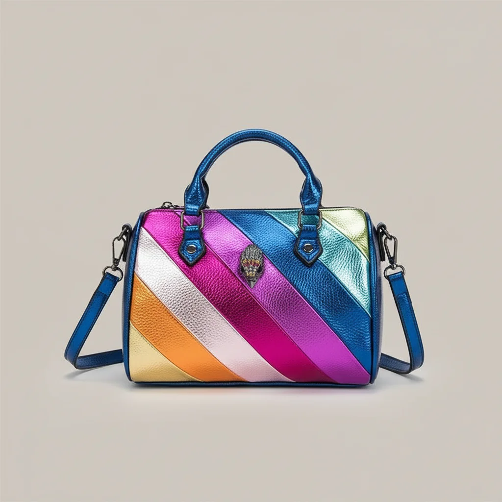 sac chaine pu multicolore porté main – Image 6