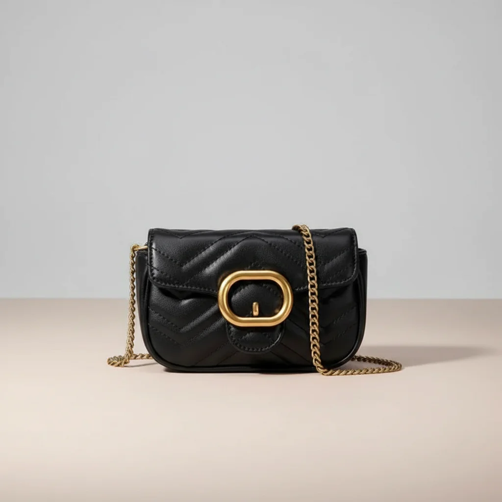 Sac chaine simili cuir compact soirée – Image 2