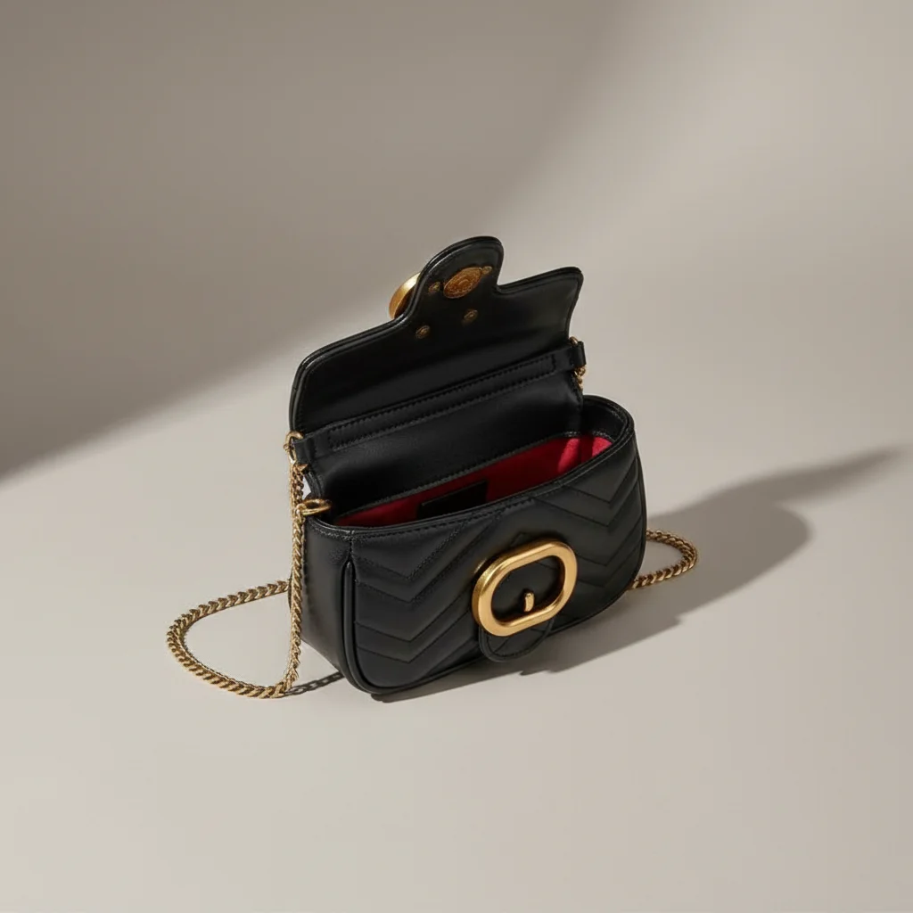 Sac chaine simili cuir compact soirée – Image 3