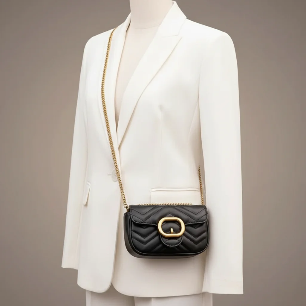 Sac chaine simili cuir compact soirée – Image 5