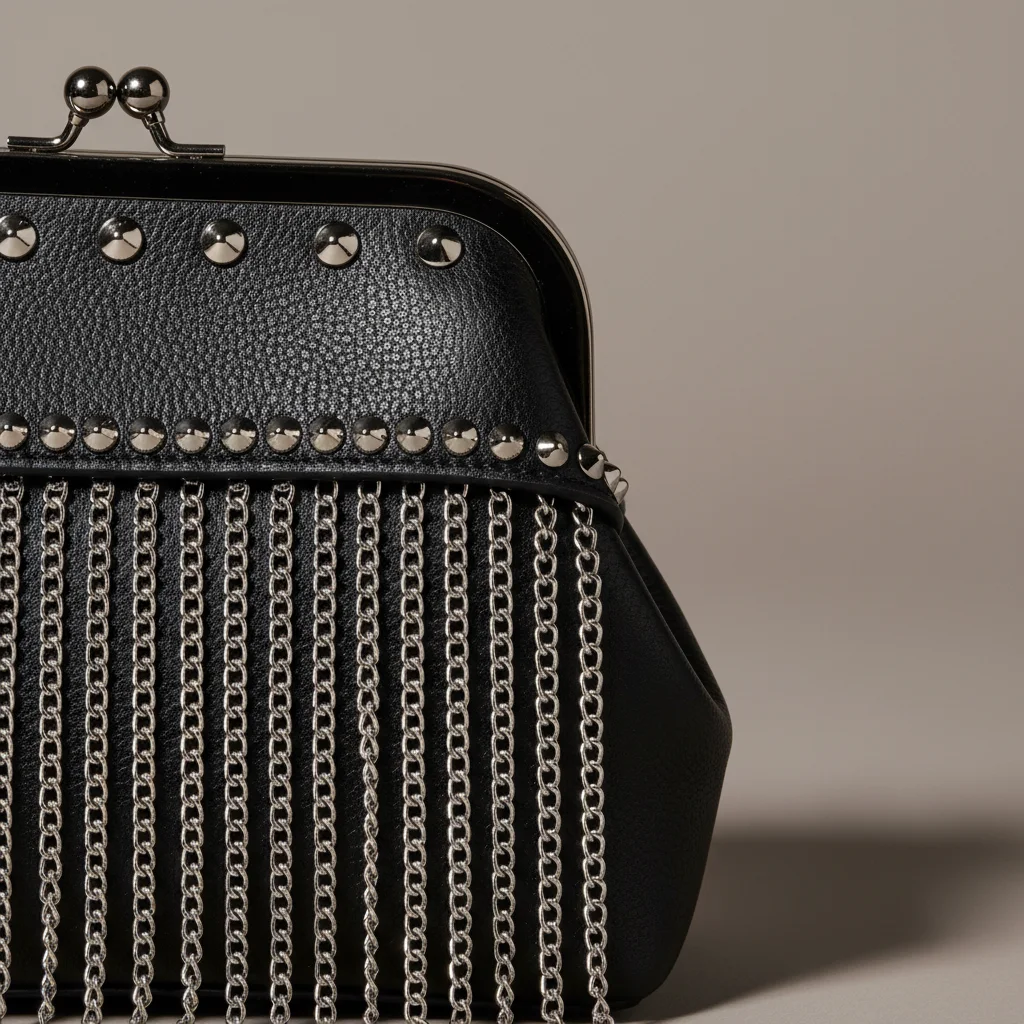 Sac chaine simili cuir franges tendance – Image 4