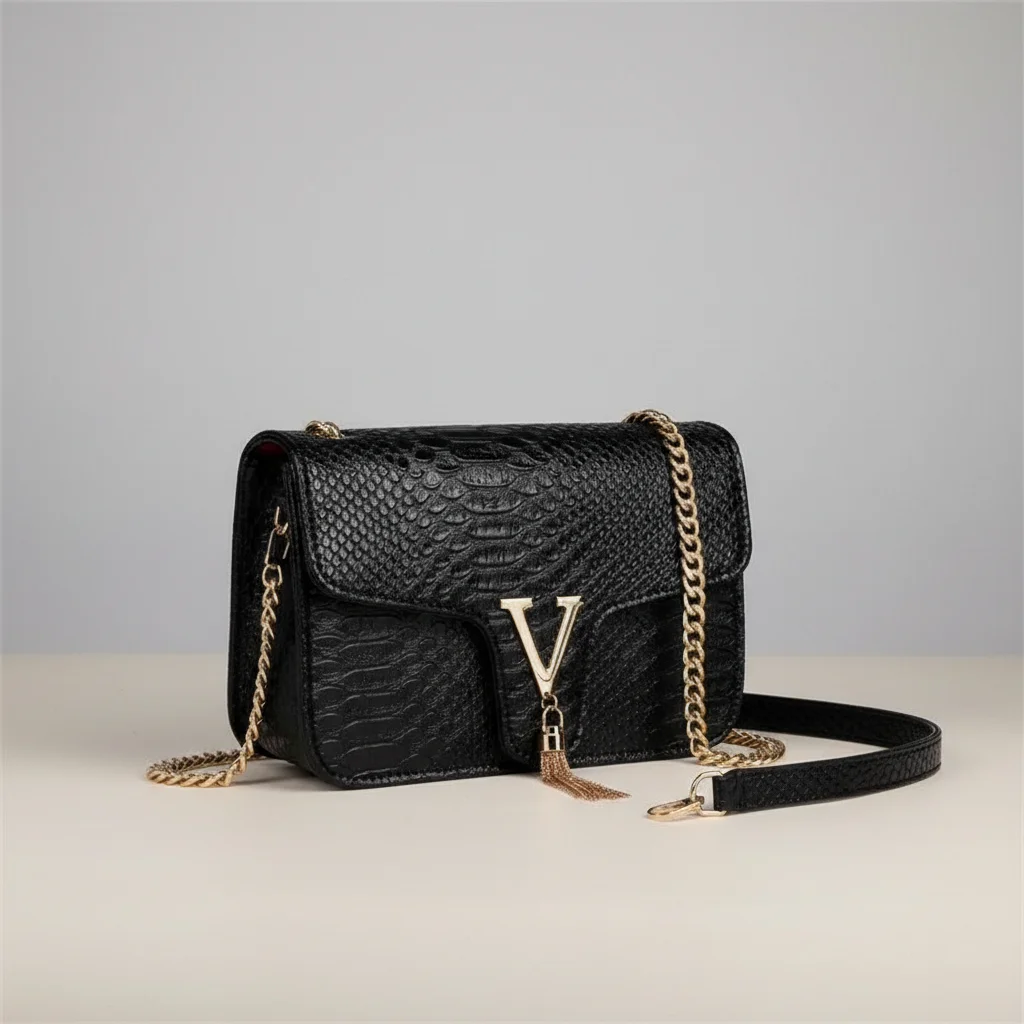 Sac chaine simili cuir texturé soirée
