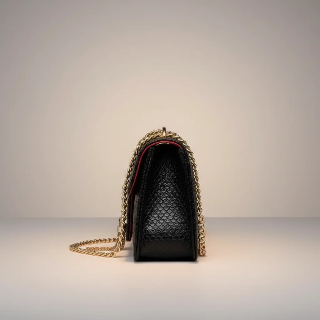 Sac chaine simili cuir texturé soirée – Image 2