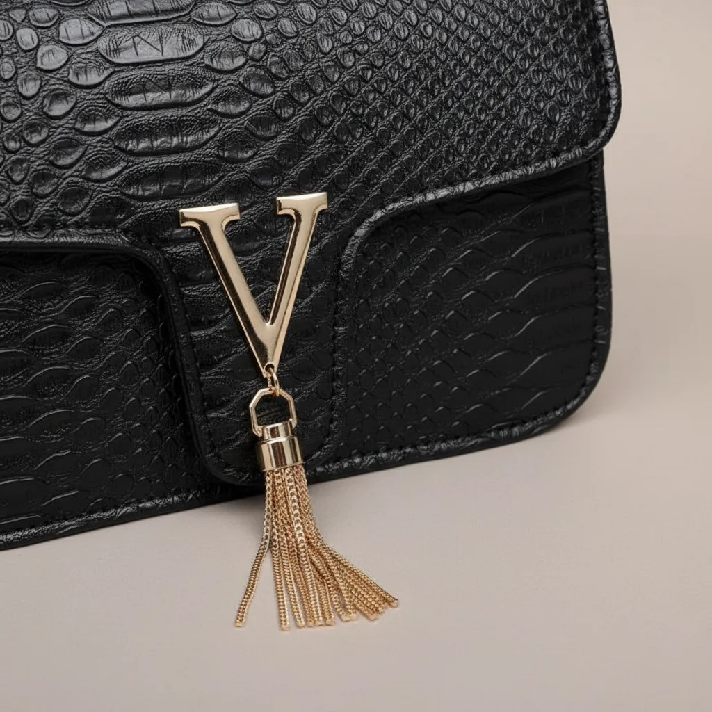 Sac chaine simili cuir texturé soirée – Image 7