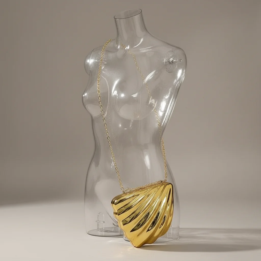 sac chaine soirée métal sculpté – Image 5