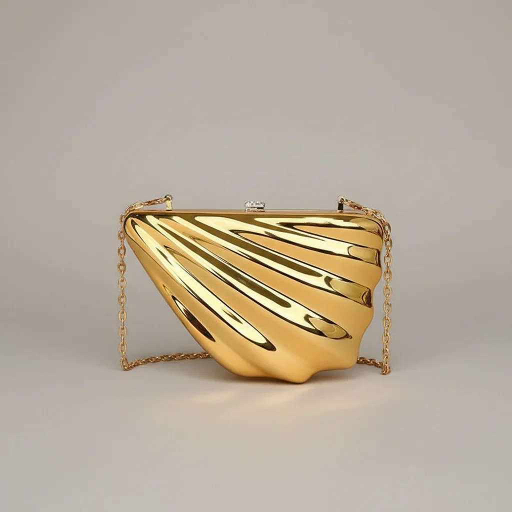 sac chaine soirée métal sculpté – Image 6