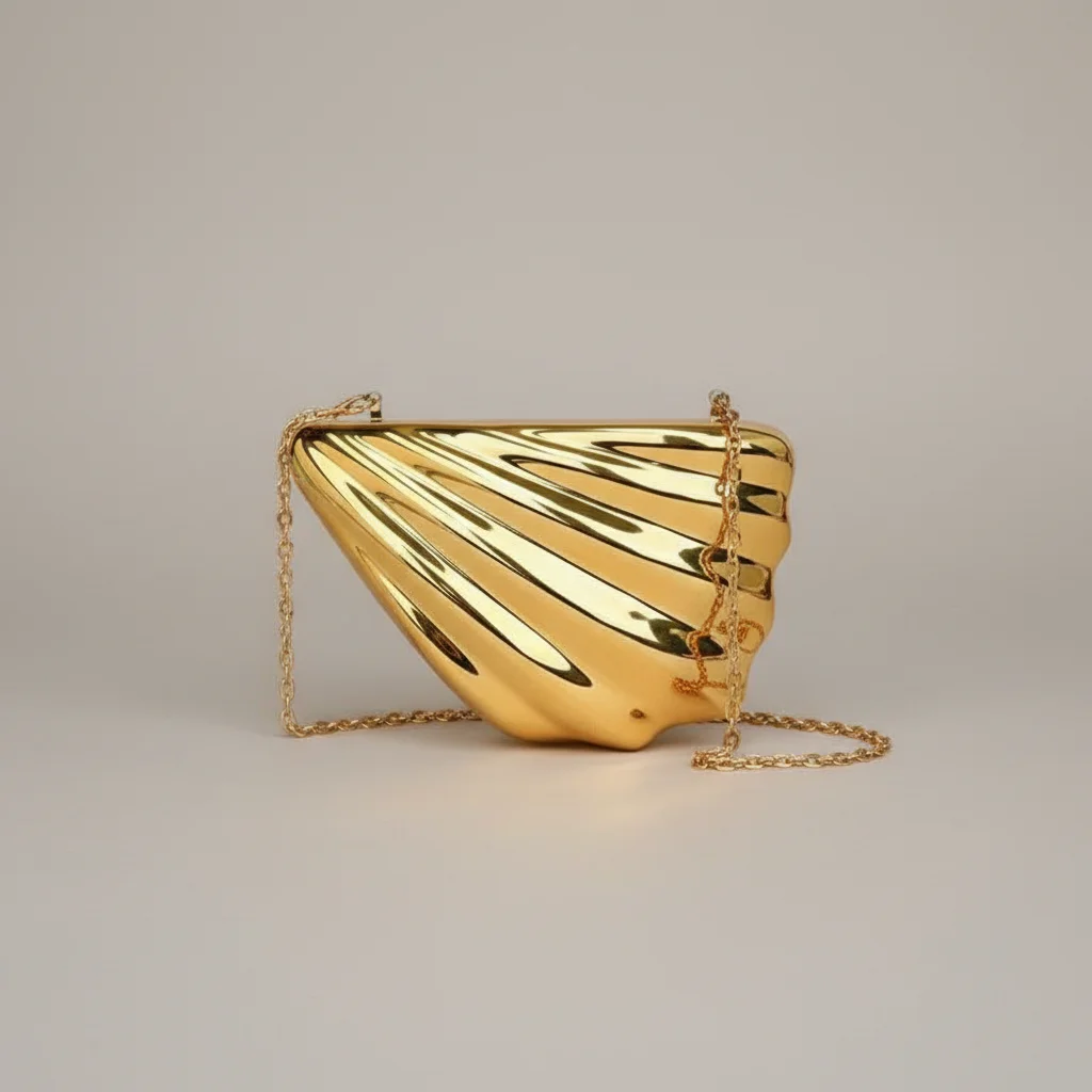 sac chaine soirée métal sculpté – Image 7