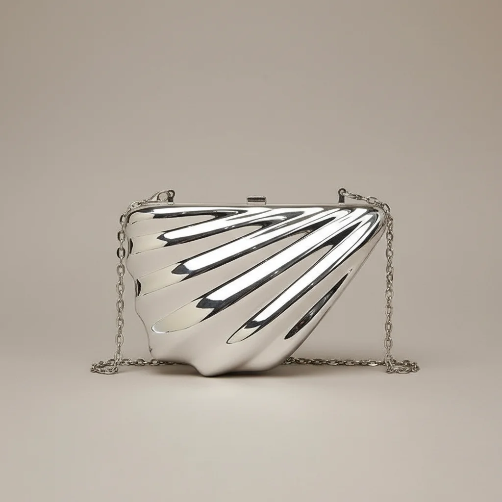 sac chaine soirée métal sculpté – Image 9