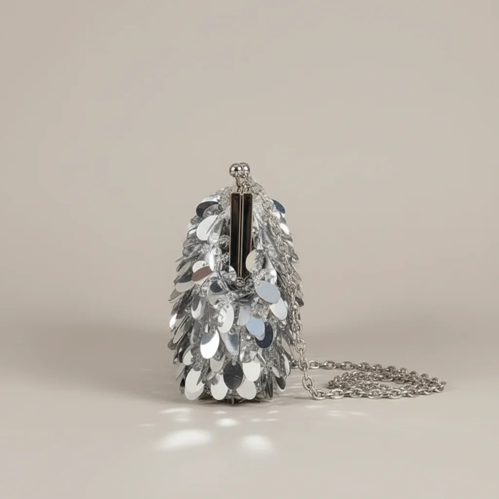 Sac chaine soirée métallisé compact – Image 2