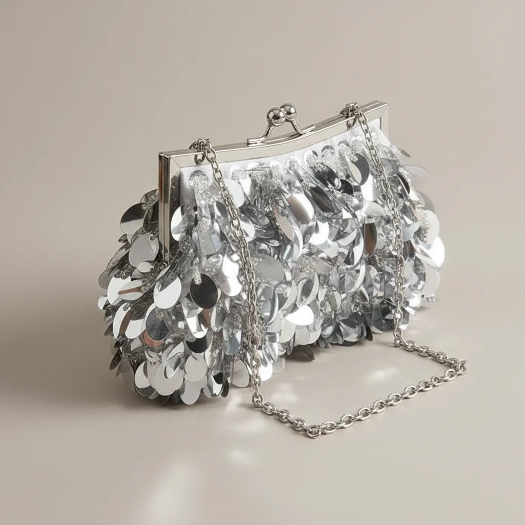 Sac chaine soirée métallisé compact – Image 4